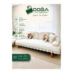 Doğa Püsküllü Şal Model Beyaz Koltuk Örtüsü 100x230 | %100 Pamuk Örme, Kaymaz, Dekoratif Ev Tekstili