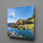 Doğa Ve Ev Manzarası Kanvas Tablo 200x200cm