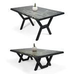 Doğal Ağaç Masif Hibrit Kütük Yemek Masası ve Sehpa 60cm x 130cm