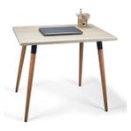 Doğal Ağaç Masif Kütük Masa Ahşap Çalışma Masası Ofis Masası 60CM x 120CM ( Ağaç Ayak ) - 60x120 cm - Beyaz