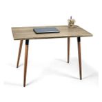 Doğal Ağaç Masif Kütük Masa Ahşap Çalışma Masası Ofis Masası 60CM x 90CM ( Ağaç Ayak ) - 60x90 cm - Altın