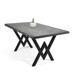 Doğal Ağaç Masif Kütük Masa Yemek Masası (Metal Ayak) 60cm x 90cm
