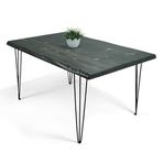 Doğal Ağaç Masif Kütük Yemek Masası 60cm x 150cm (Metal Ayak)