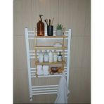 Doğal Ahşap Banyo Rafı Ve Havluluk - Dekoratif Düzenleyici (50X30 Cm)