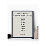 Doğal Ahşap Çerçeve -Boş Çerçeve-Resim Çerçevesi, Poster Puzzle Çerçevesi (Ön Korumalı,postersiz) - Lacivert - 30x40
