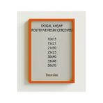 Doğal Ahşap Çerçeve -Boş Çerçeve-Resim Çerçevesi, Poster Puzzle Çerçevesi (Ön Korumalı,postersiz) - Turuncu - 15 x 21