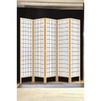Doğal Ahşap Japon Stil Çizgisel Bej Paravan Seperatör Oda Bölme - 180X180