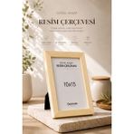 Doğal Ahşap Modern Ayaklı Tekli 10x15 Fotoğraf Çerçevesi Renkli Masaüstü Çerçeve Boş Resimsiz