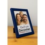 Doğal Ahşap Modern Ayaklı Tekli Fotoğraf Çerçevesi - Lacivert Renkli Masaüstü Çerçeve- Boş Resimsiz - 15x21