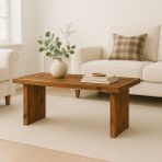 Doğal Ahşap Modern Orta Sehpa - El Yapımı Minimal Tasarım, Masif Çam - açık ceviz