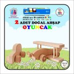 Doğal Ahşap Uçak, Araba ve Akrilik Boya Seti, Çocuklar Için Renkli ve Güvenli Oyunlar - Seçenek 1 - Ahşap - Ceviz