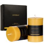 Doğal Balmumu Sütunlu Mumlar 2 Paket, 20 Saat Yanma Süresi, Ev Dekoru için%100 Saf Balmumu Mumları (2x3 inç)