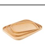 Doğal Bambu 3'lü Çay ve Sunum Tepsisi Seti – Modern ve Şık Tasarım 33X22 & 40X28 & 46X35 cm