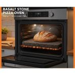 Doğal Bazalt Fırın Taşı Kare 30X40CM, Pizzacı ve Mangal Kullanımı - Seçenek 1 - Ahşap