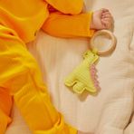 Doğal Bebek Örgü Amigurumi Diş Kaşıyıcı Dinozor Sarı 9-12 Ay