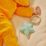 Doğal Bebek Örgü Amigurumi Diş Kaşıyıcı Yıldız Mavi 9-12 Ay