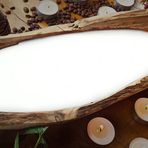 Doğal El Yapımı Soya Mumu Dekoratif Tasarım Vanilya Kokulu Hediyelik Ahşap Oyma Tik Ağacı Kayık Aroma terapi Rustik Vintage