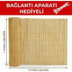 Doğal Hasır Çit Bahçe Çiti Bambu Görünümlü Kamış Hasır 1X3M (Misina Dokuma)