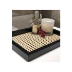 Doğal Hazeran Ahşap Rattan Hazeran Tepsi Siyah Dikdörtgen (%100 DOĞAL HAZERAN) M016 Siyah 1 Parça 34 x 24