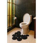 Doğal Jüt Banyo Paspası, Dekoratif Spiral Tasarım, 60 x 40cm, Kahverengi (siyah)