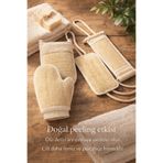 Doğal Kabak Lifi Kese Seti, 4 Parça,%100 Bitkisel Malzeme, Eldiven, Sırt, Kare, Oval