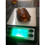 DOĞAL KAYA DAMLA KEHRİBAR KOLYE UCU OTANTİK GÜMÜŞ APARATLI 16,55 Gram