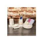 Doğal Mermer Tonlarında Beton Banyo Aksesuar Seti (5 Parça)
