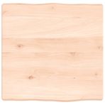 Doğal Meşe Piyano Masası 40x40 cm (24 Koltuk) İşlenmemiş Canlı Kenar Tasarımı Yemek Odası veya Mutfak için Mükemmel Şık Rustik Mobilya Çevre Dostu