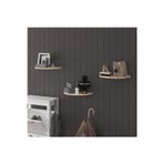 Doğal Modern Organizer Düzenleyici 3'Lü Oval Dekoratif Kitaplık Banyo Mutfak Duvar Rafı