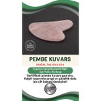 Doğal Pembe Kuvars Kalpli Masaj Taşı, Gua Sha, 1. Sınıf Sertifikalı - Ahşap - Bej
