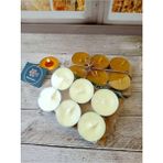 Doğal Petek Balmumu Tealight Mum Seti, 12'li, Standart Boy, Sıvı ve Sıcak Atmosfer - Akdeniz Rüzgarı - Seçenek 1