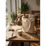 Doğal Renk Ham Bez Bez Çanta 38x42 Cm Çok Amaçlı Taşıma Ve Alışveriş Çantası Bej