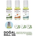 Doğal Roll On, Oksijen Seti, Çam Ağacı, Okaliptus ve Limon Kabuğu Uçucu Yağı, 10ML x 3