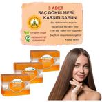 Doğal Saç Dökülmesi Karşıtı Sabun 140 Gr X 3 Adet Tüm Saç Tipleri İçin Kepek Karşıtı