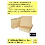 Doğal Sarı Kantaron Sabunu Özel Üretim Tüm Cilt Tipleri Için Uygun 4 Adet 100GR