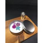 Doğal Soya Wax Dekoratif Teneke Mum (Gül) - 12 - Beyaz