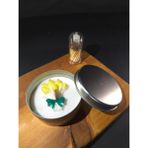 Doğal Soya Wax Dekoratif Teneke Mum (Lale Buketi) - 9 - Beyaz