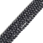 Doğal taş 8mm kar tanesi obsidiyen yuvarlak kristal enerji taş boncuklar gevşek değerli taş bilezik kolye küpeler takı yapımı için DIY pürüzsüz boncuklar