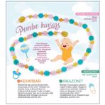 Doğal Taş Bebek Kolye - Pembe Kuvars,Kehribar,Amazonit