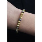 Doğal Taş Çember Model Gold ve Füme Renk Asansörlü Erkek Bileklik - Lisinya - 001-Renkli