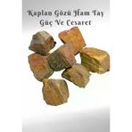 DOĞAL TAŞ CENNETİ 123ANKACEN384 Kaplan Gözü Taşı Kütle ( Güç Ve Cesaret ) ( Masa Aksesuarı , Ev , Iş Yeri )