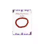 DOĞAL TAŞ CENNETİ CENNETUS91 Parlak Ateş Kırmızı Jade Yeşim Doğal Taş Bileklik