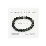 DOĞAL TAŞ CENNETİ Doğal Şifalı Taş Bileklik | Serpantin / Yada Doğal Taş Bileklik 8 Mm Simya Taşı DTŞCNT007