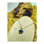 DOĞAL TAŞ CENNETİ Lapis Lazuli Doğal Taş Kalp Kolye Ucu (sertifikalı) (47 Cm Zincir Dahil) lapixx0