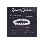 DOĞAL TAŞ CENNETİ Sertifikalı Selenit Doğal Taş Bileklik 8 Mm - B804 DTŞCNT072