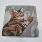 Doğal Taş Figürlü Banyo Gider Kapak Süsü 10X10 cm - Ahşap - Seçenek 1