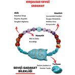 Doğal Taş Sevgi Sadakat Bilekliği (Ametist Hematit Kaplan Gözü Turkuaz Doğaltaş Bileklik)