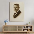 Doğal Tercih Atatürk Portre Tablosu Mustafa Kemal Atatürk Dikdörtgen Dekoratif Kanvas Tablo - 50x70