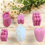 Doğal Yapım Kokulu 6 Lı Set Dekoratif Mum - Çok Renkli - 6 Adet