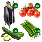 Doğalkasa Patlıcan + Salkım Domates + Kabak 3 x 1 KG + Tatlı Sivri Biber 500 G